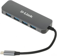 Разветвитель USB-C D-Link DUB-2340 4порт. черный (DUB-2340/A1A)