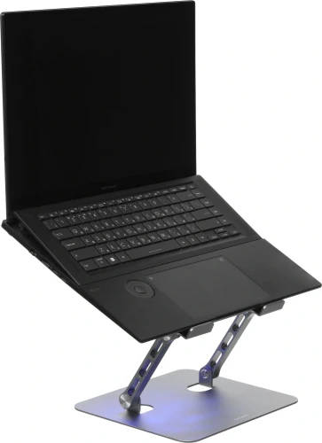 Подставка для ноутбука Digma D-NCP170-1xRGB110 17" 240x230x50мм 28дБ 2xUSB 1x 110ммFAN 790г Fan-control алюминий серый