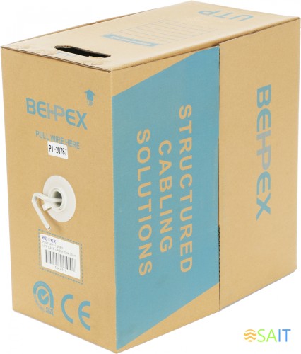 Кабель сетевой UTP 4 пары cat.6 solid 0.55мм CCA 305м серый