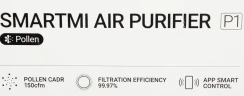 Воздухоочиститель Smartmi Air Purifier P1 30Вт серебристый (ZMKQJHQP12)