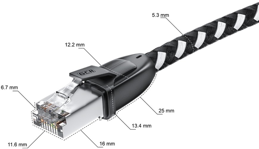 Патч-корд Greenconnect RJ45(m) - RJ45(m) Cat.6 3м черно-белый