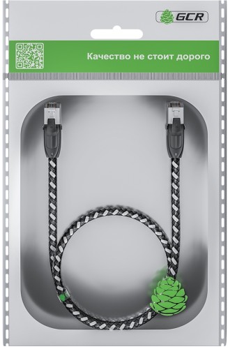 Патч-корд Greenconnect RJ45(m) - RJ45(m) Cat.6 3м черно-белый