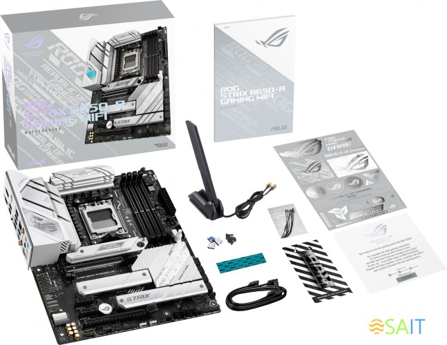 Материнская плата Asus ROG STRIX B650-A GAMING WIFI SocketAM5 AMD B650 4xDDR5 ATX AC`97 8ch(7.1) 2.5Gg RAID+HDMI+DP