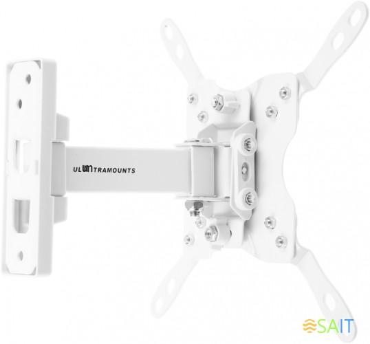 Кронштейн для телевизора Ultramounts UM864W белый 13"-42" макс.20кг настенный поворотно-выдвижной и наклонный