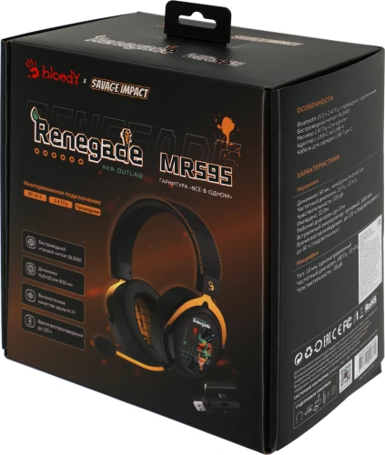 Наушники с микрофоном A4Tech Bloody MR595 Renegade черный/рисунок мониторные BT/Radio оголовье (MR595)