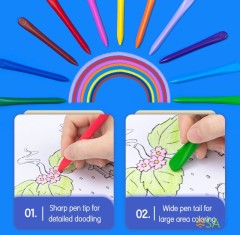 Мелки пластик. Deli EC222-24 Color Kids трехгр. 24цв. (24шт) пласт.туб. гол.