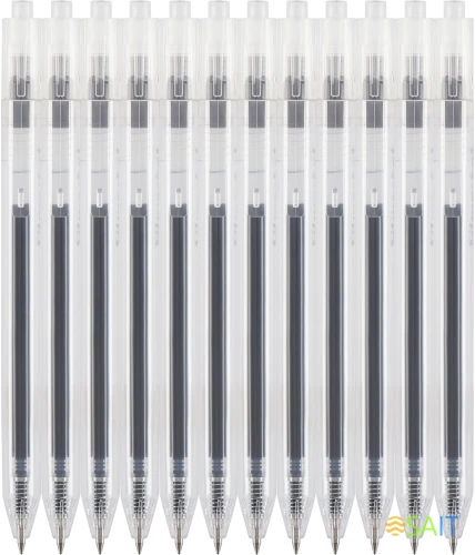 Набор ручек гелев. автоматическая Silwerhof NG Standart d=0.5мм син. черн. кор.карт. (12шт)