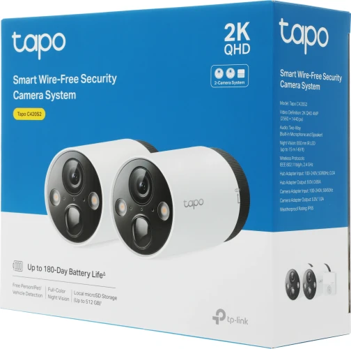 Камера видеонаблюдения IP TP-Link Tapo C420S2 Wi-Fi 3.18-3.18мм корп.:белый/черный