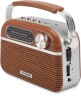 Радиоприемник портативный Hyundai H-PSR200 дерево коричневое/серебристый USB microSD