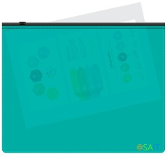 Папка на молнии ZIP Бюрократ -BPM5ATURGBL A5 полипропилен 0.15мм бирюзовый цвет молнии черный