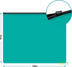 Папка на молнии ZIP Бюрократ -BPM5ATURGBL A5 полипропилен 0.15мм бирюзовый цвет молнии черный