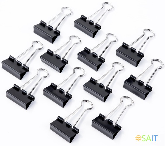 Зажимы Deli E38564 металл 25мм черный (упак.:12шт) картонная коробка