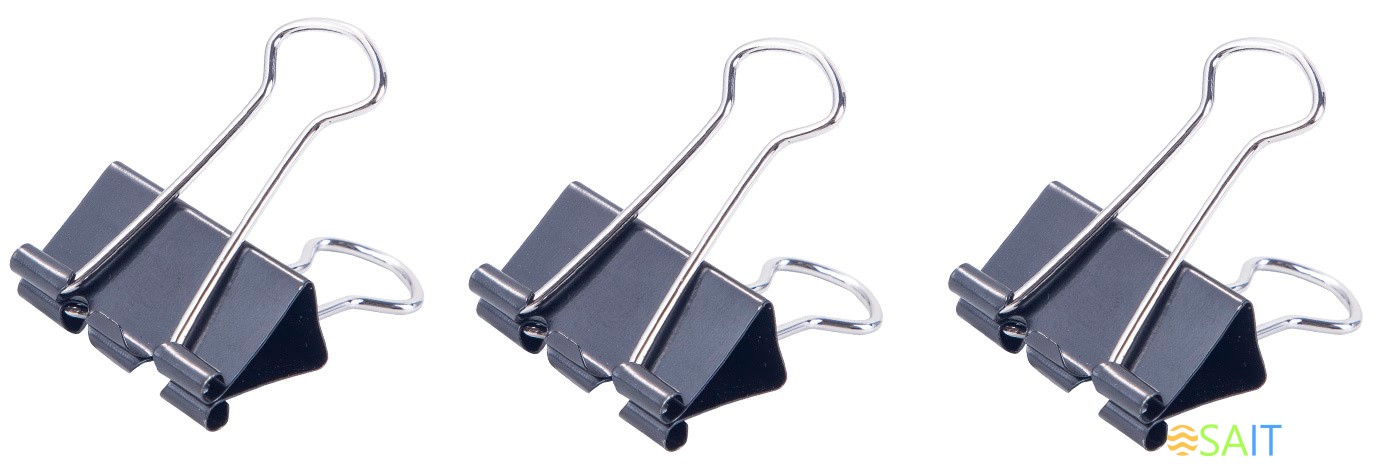 Зажимы Deli E38564 металл 25мм черный (упак.:12шт) картонная коробка