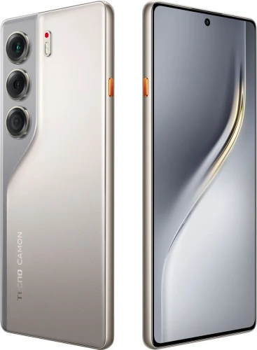 Смартфон Tecno Camon 40 128Gb 8Gb титан моноблок 3G 4G 2Sim 6.78" 1080x2436 Android 15 50Mpix 802.11 a/b/g/n/ac NFC GPS GSM900/1800 GSM1900 Protect FM microSD max1024Gb