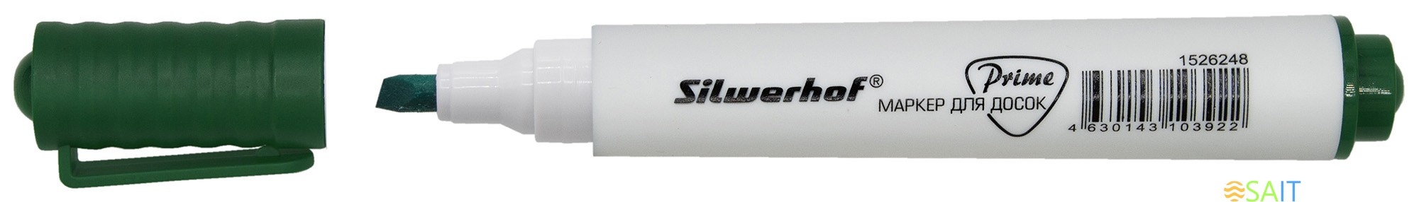 Маркер для досок Silwerhof Prime+ скошенный пиш. наконечник 2-5мм зеленый коробка