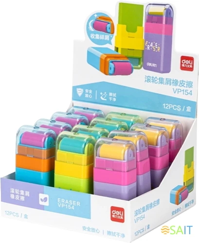 Ластик Deli VP154 60x26x16мм ПВХ ассорти