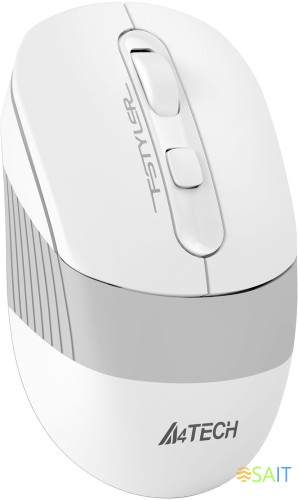 Мышь A4Tech Fstyler FB10CS белый/серый оптическая 2000dpi silent беспров. BT/Radio USB 4but (FB10CS USB GRAYISH WHITE)