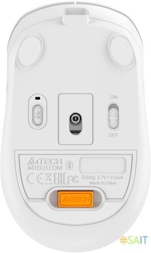 Мышь A4Tech Fstyler FB10CS белый/серый оптическая 2000dpi silent беспров. BT/Radio USB 4but (FB10CS USB GRAYISH WHITE)