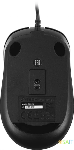 Мышь A4Tech Fstyler FM12S черный оптическая 1200dpi silent USB 3but (FM12S BLACK)