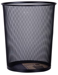 Корзина для бумаг Deli E9189 круглая 16л. мет.сетка черный