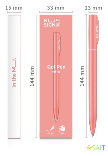 Ручка гелев. Deli Nusign NS552pink розовый черн. черн. линия 0.5мм