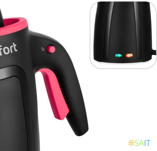 Пароочиститель ручной Kitfort КТ-9170-1 1050Вт черный/малиновый