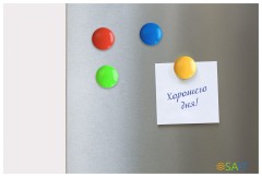 Магнит Silwerhof Classic для досок пластик ассорти d40мм круглый (упак.:4шт)