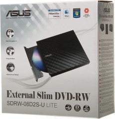 Привод DVD-RW Asus SDRW-08D2S-U LITE/BLK/G/AS черный USB внешний RTL