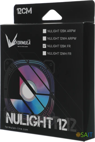 Вентилятор для корпуса Formula Nulight 12BK RGB 120х120x25 черный 3-pin 4-pin (Molex) 19.06дБ (NULIGHT 12BK FR) Ret