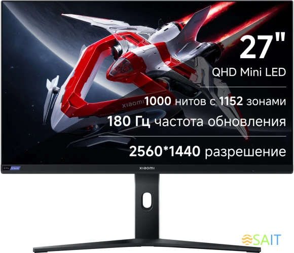 Монитор Xiaomi 27" Mini LED Monitor G Pro 27i черный IPS Mini-LED LED 1ms 16:9 HDMI матовая 1000cd 178гр/178гр 2560x1440 180Hz FreeSync DP 2K 6.8кг
