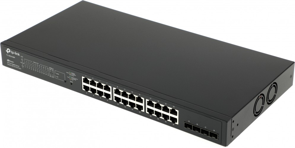 Коммутатор TP-Link SG2428P (L2+) 24x1Гбит/с 4SFP 24PoE+ 250W управляемый