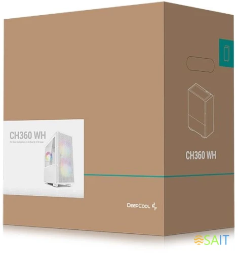 Корпус Deepcool CH360 белый без БП mATX 5x120mm 2x140mm 1xUSB3.0 audio bott PSU