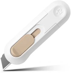 Нож канцелярский Deli NS065White шир.лез.12мм выдвижное лезвие пластик белый блистер