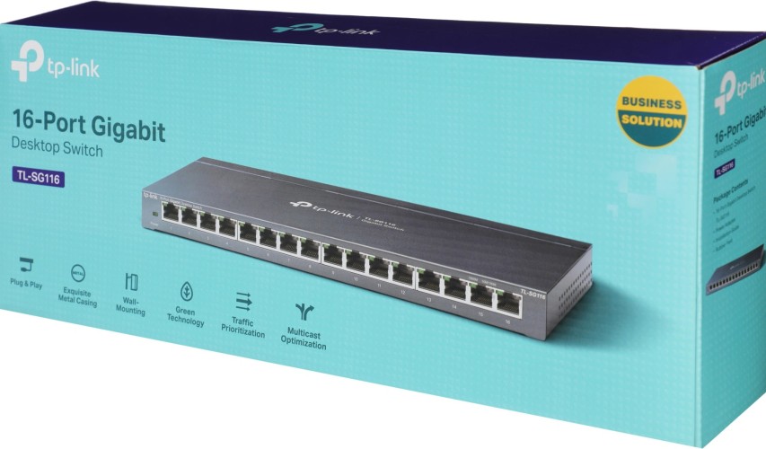 Коммутатор TP-Link TL-SG116 (L2) 16x1Гбит/с неуправляемый