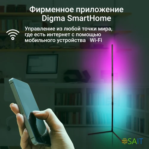 Умный светильник Digma FloorLight FL11 напол. черный (FL11)