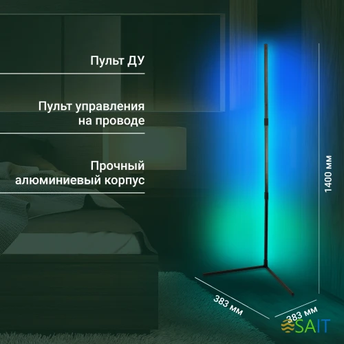 Умный светильник Digma FloorLight FL11 напол. черный (FL11)