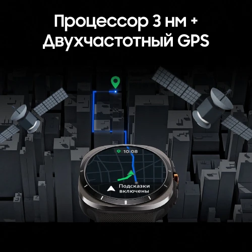 Смарт-часы Samsung Galaxy Watch Ultra LTE 47мм 1.5" AMOLED корп.серый рем.черный (SM-L705FZTACAU)