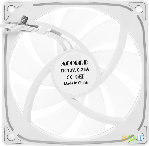 Вентилятор для корпуса Accord ACC-YH12 ARGB 120х120x25 белый 4-pin 27дБ (ACC-YH12 ARGB WHITE) brown box