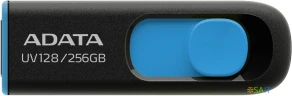 Флеш Диск A-Data 256Gb DashDrive UV128 AUV128-256G-RBE USB3.0 черный/синий