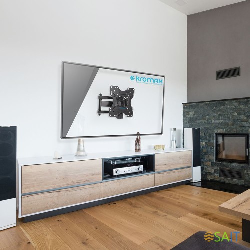 Кронштейн для телевизора Kromax OPTIMA-214 черный 20"-43" макс.30кг настенный поворотно-выдвижной и наклонный