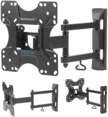 Кронштейн для телевизора Kromax OPTIMA-214 черный 20"-43" макс.30кг настенный поворотно-выдвижной и наклонный