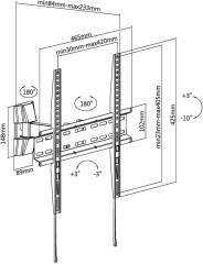 Кронштейн для телевизора Ultramounts UM878 черный 32"-55" макс.35кг настенный поворотно-выдвижной и наклонный