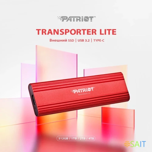 Накопитель SSD Patriot USB-C 2TB PTPL2TBPEC Lite Transporter 2.5" красный