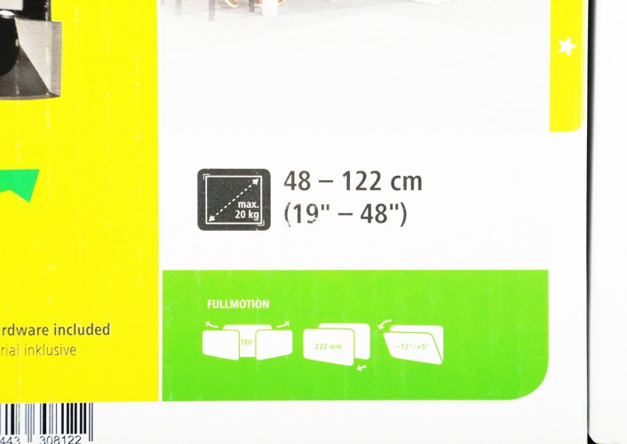 Кронштейн для телевизора Hama H-118100 черный 19"-48" макс.20кг настенный