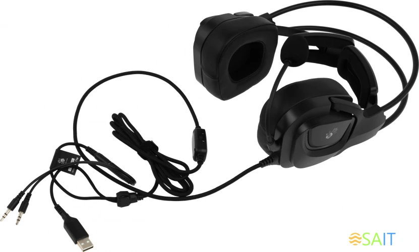 Наушники с микрофоном A4Tech Bloody G575P черный 2м мониторные оголовье (G575P 4PIN+USB/BLACK)