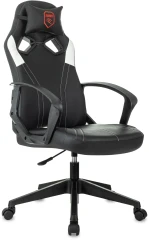 Кресло игровое Zombie 50 черный/белый экокожа крестов. пластик