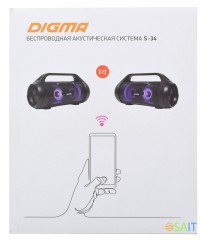 Колонка порт. Digma S-34 черный 25W 1.0 BT/USB 3000mAh (SP3425B)