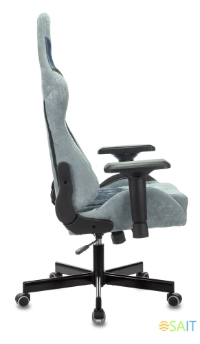 Кресло игровое Zombie VIKING 7 KNIGHT Fabric голубой ткань/эко.кожа с подголов. крестов. металл