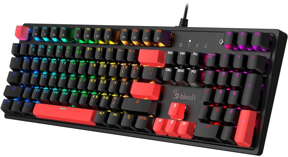 Клавиатура A4Tech Bloody S520N механическая черный USB for gamer LED