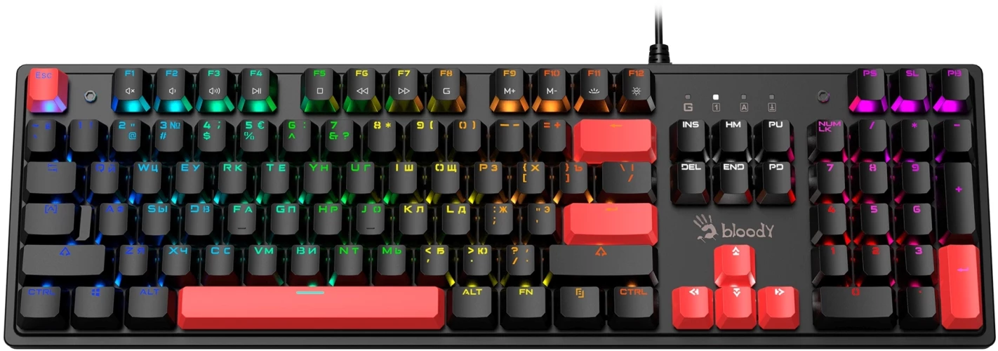Клавиатура A4Tech Bloody S520N механическая черный USB for gamer LED